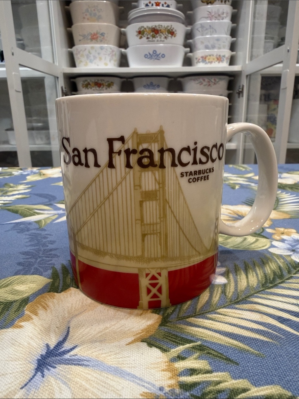 Starbucks San Francisco Ceramic Mug - Red & Cream
